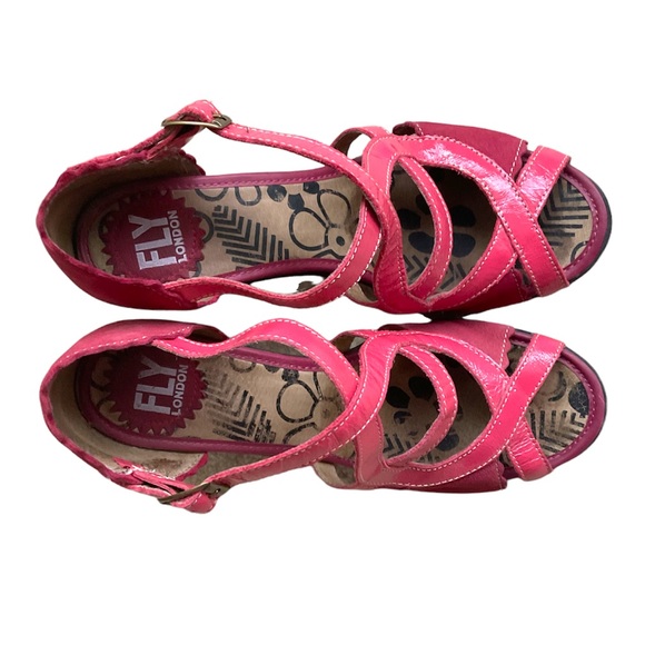 Fly London Red and Pink Heel Shoes, Size 37 Christmas - Picture 3 of 8